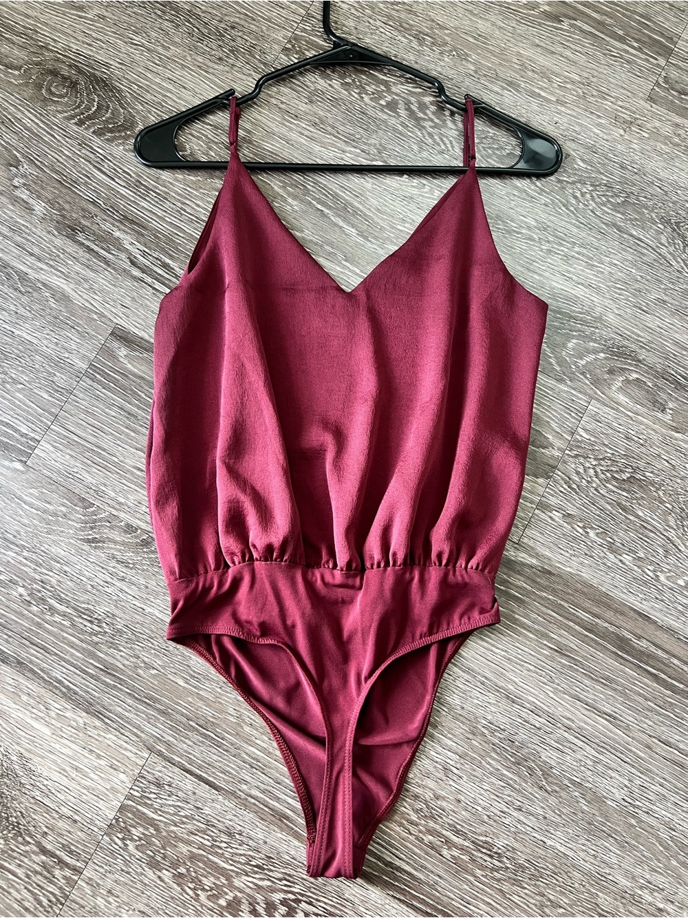 Express Burgundy Satin Cami Bodysuit | Date Night | Quiet Luxury
